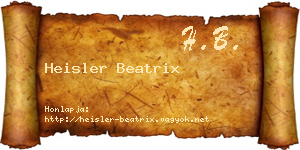 Heisler Beatrix névjegykártya